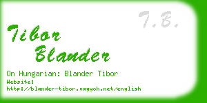 tibor blander business card